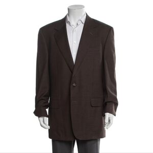 Ermenegildo Zegna Wool Overcoat Men's Brown Blazer Size XL